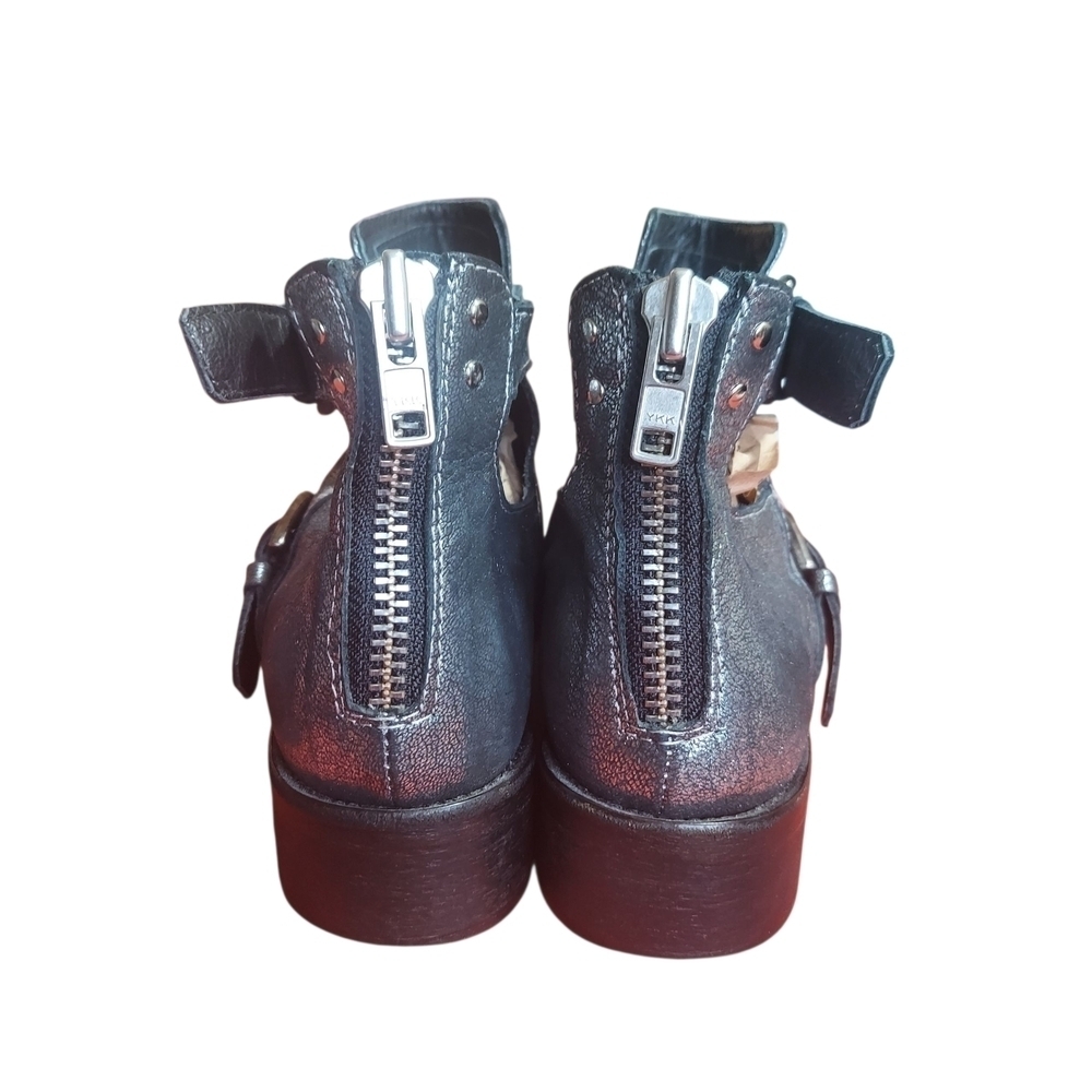 Steven by Steve Madden Italian Leather Buckle Moto Ankle Boots 37 Made in Italy - Picture 5 of 15
